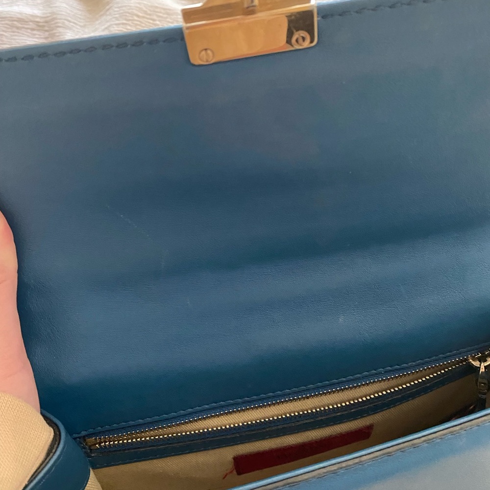 Valentino glam lock rockstud bag. Blue. - Picture 4 of 4